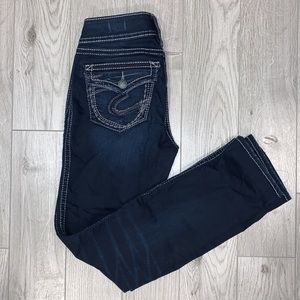 Silver Suki Dark Blue Jeans Size 27